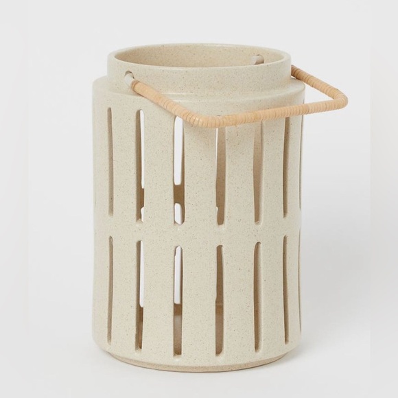 H&M Other - H&M home stoneware lantern candle holder beige modern cb2 shelf decor ceramic